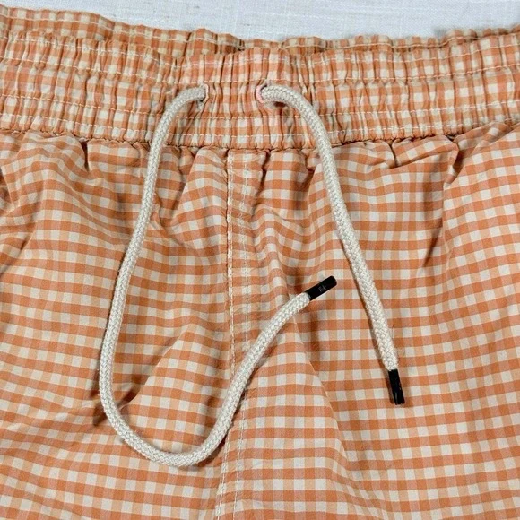 Polo Ralph Lauren Traveler Gingham Swim Trunk Shorts Men's M Orange 5.5" - Picture 10 of 16